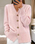 Helvano | Strickjacke mit Herzknöpfen für Damen
