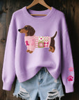 Helvano | Strickpullover mit Dackel-Motiv für Damen