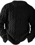 Helvano | Zopfstrick-Pullover mit Rundhals für Herren