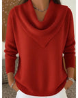 Helvano | Damen Strickpullover mit Wasserfallkragen