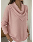 Helvano | Damen Strickpullover mit Wasserfallkragen