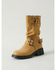 Helvano | Halbhohe Damen-Bikerboots mit Schnallen