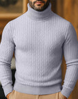 Helvano | Rollkragenpullover mit Zopfmuster für Herren