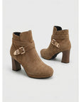 Helvano | Damen Stiefeletten mit Blockabsatz und Schnalle