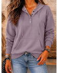 Helvano | Lockerer Damen-Hoodie mit Knopfleiste