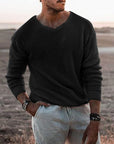 Helvano | Strukturierter Herren-Pullover mit V-Ausschnitt