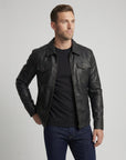 Helvano | Herren-Lederjacke in Schwarz