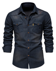 Helvano | Slim-Fit Jeanshemd für Herren