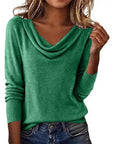 Helvano | Damen Strickpullover mit Wasserfallkragen