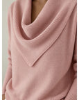 Helvano | Damen Strickpullover mit Wasserfallkragen
