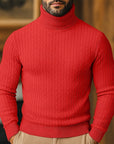 Helvano | Rollkragenpullover mit Zopfmuster für Herren