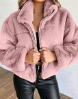 Helvano | Kurze Plüschjacke mit Reissverschluss für Damen