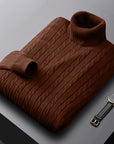 Helvano | Zopfstrick-Rollkragenpullover für Herren