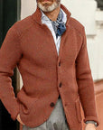 Helvano | Strukturierte Strickjacke mit Stehkragen für Herren