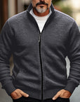 Helvano | Strickjacke mit Stehkragen & Reissverschluss für Herren