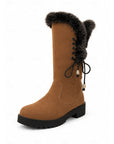 Helvano | Kniehohe Winterstiefel mit Plüschrand für Damen