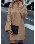 Helvano | Cold-Shoulder Rollkragen-Strickkleid für Damen