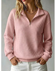 Helvano | Strukturierter Damen-Strickpullover mit Half-Zip