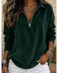 Helvano | Damen Rippstrick-Pullover mit kurzem Reissverschluss