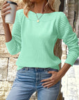 Helvano | Damen Strickpullover mit Ajour-Ärmeln