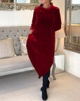 Helvano | Samtkleid mit Taschen für Damen