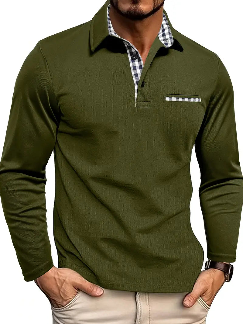 Helvano | Herren-Poloshirt mit langen Ärmeln