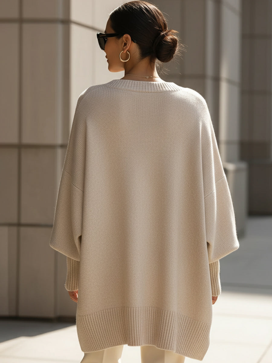 Helvano | Oversized Rippstrick-Pullover für Damen