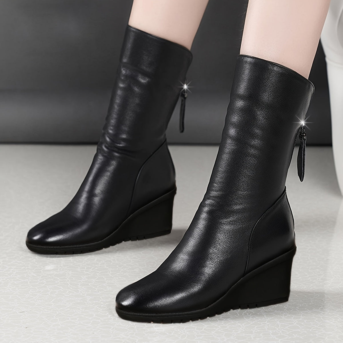 Helvano | Wadenhohe Keilstiefel für Damen