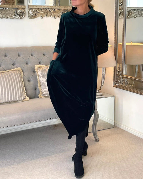 Helvano | Samtkleid mit Taschen für Damen