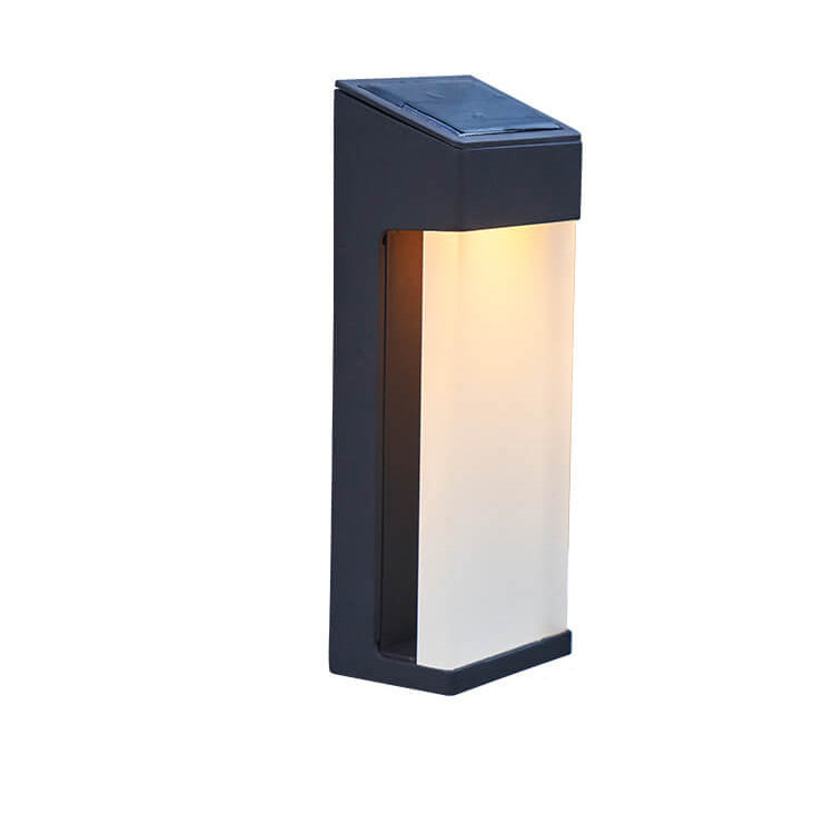 Helvano | Solar-Wandleuchte mit Glasschirm in Schwarz