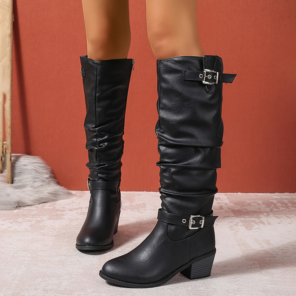 Helvano | Slouch-Stiefel mit Schnalle für Damen