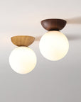 Helvano | Deckenleuchte mit Holz und Glaskugel