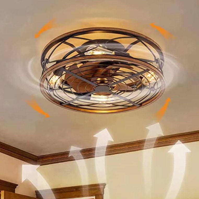Helvano | Deckenventilator mit Licht und 4 Spots im Industrial-Stil