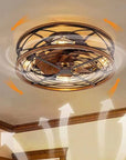 Helvano | Deckenventilator mit Licht und 4 Spots im Industrial-Stil