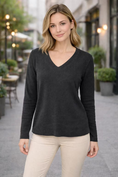 Helvano | Vintage Pullover mit V-Ausschnitt für Damen