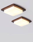 Helvano | Quadratische LED-Deckenleuchte aus Nussbaum