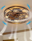Helvano | Deckenventilator mit Licht und 4 Spots im Industrial-Stil