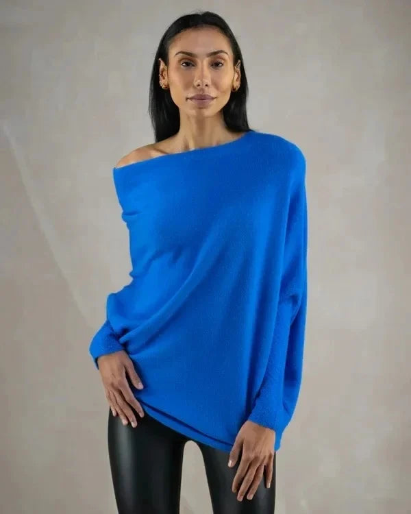 Helvano | Asymmetrisch drapierter Pullover für Damen