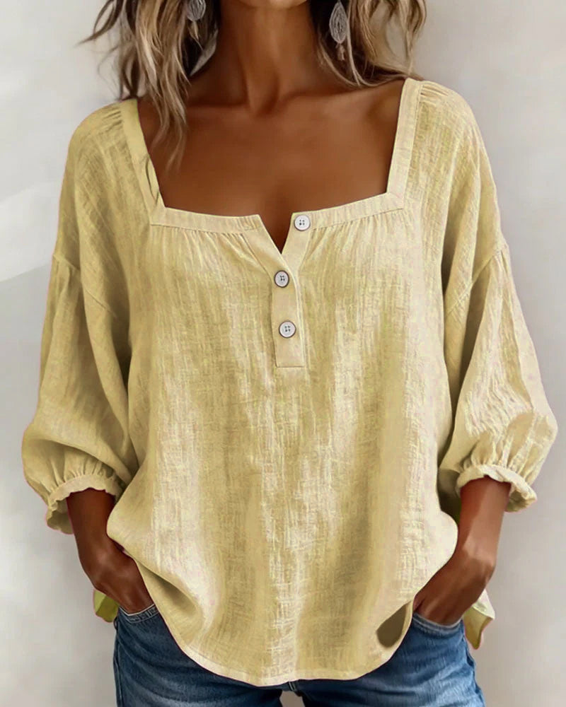Helvano | Bluse mit eckigem Kragen für Damen