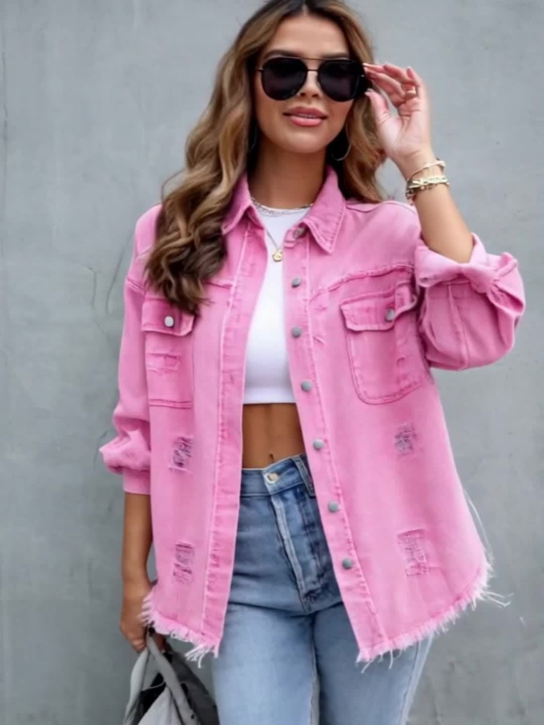 Helvano | Jeansweste für Damen in Rosa