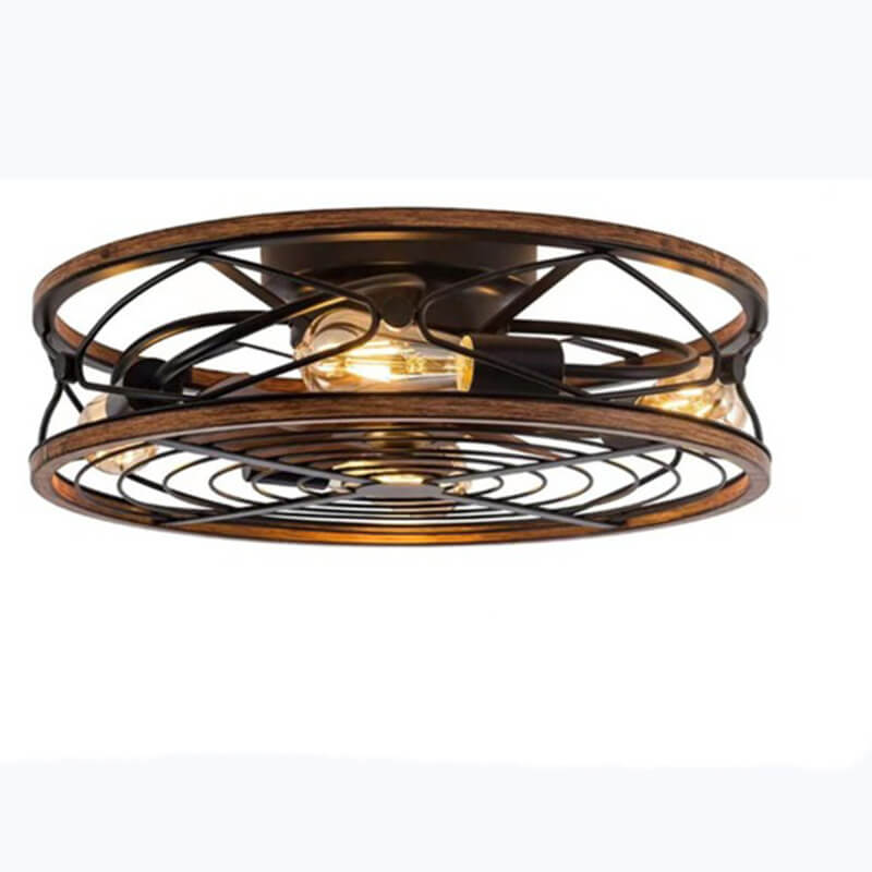 Helvano | Deckenventilator mit Licht und 4 Spots im Industrial-Stil