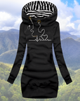 Helvano | Damen Hoodie mit Herzschlag-Print