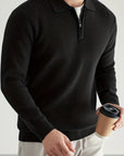 Helvano | Strickpullover mit Polokragen und Zip für Herren