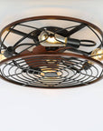 Helvano | Deckenventilator mit Licht und 4 Spots im Industrial-Stil