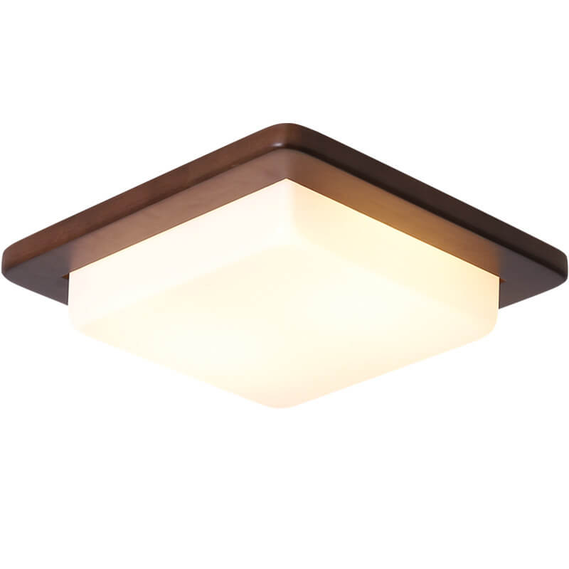 Helvano | Quadratische LED-Deckenleuchte aus Nussbaum