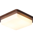 Helvano | Quadratische LED-Deckenleuchte aus Nussbaum