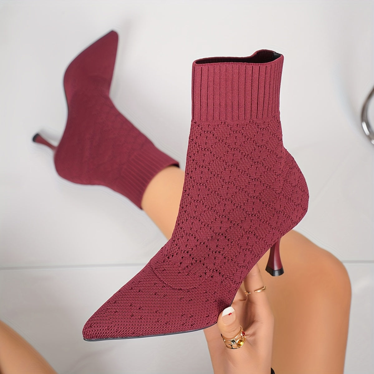 Helvano | Spitze Sock-Stiefeletten für Damen