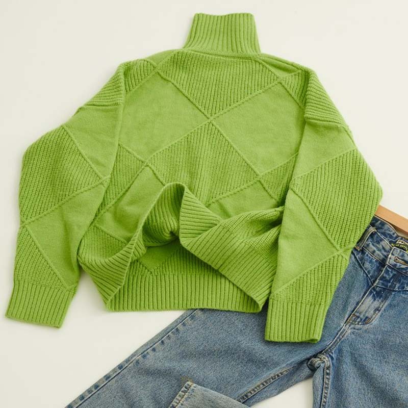Helvano | Damen Strickpullover mit Stehkragen