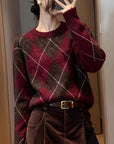 Helvano | Strickpullover mit Rautenmuster und Rundhals