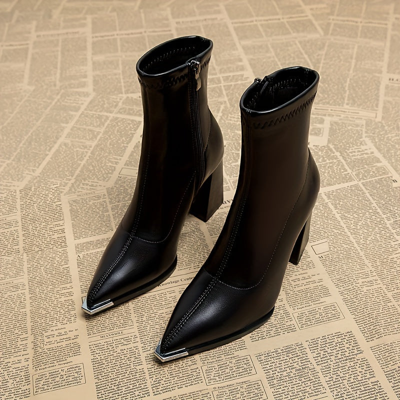 Helvano | Spitze Damen-Stiefeletten mit Blockabsatz